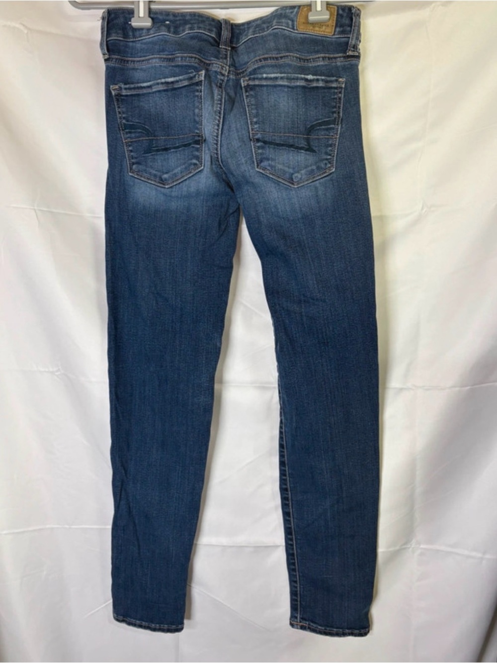 American Eagle Outfitters Blue Skinny Jeans - Faded Back Pocket Detail